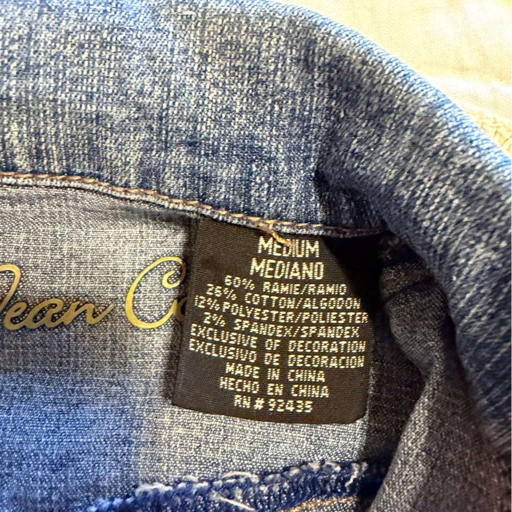 Arizona Jean Company Girls Jean Jacket with Butterfly Embroidered Design